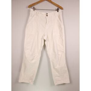 Pilcro by Anthropologie Corduroy Utility Pants Size 31 Ivory Cream Straight Leg